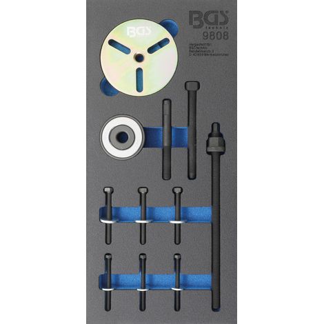 BGS Carro de taller 1/3: Juego de herramientas para polea de cigüeñal para motores MINI Cooper W11 - 9808 (1/2)