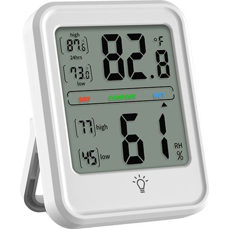 Digitales Hygrometer-Thermometer mit LCD-Anzeige für Zuhause, Schlafzimmer, Büro oder Gewächshaus. Misst Temperatur und Luftfeuchtigkeit in Innenräumen. (1/5)