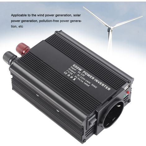 Onduleur sinusoïdal avec fonction de correction, 12 V, 600 W, avec panneau solaire (1/5)