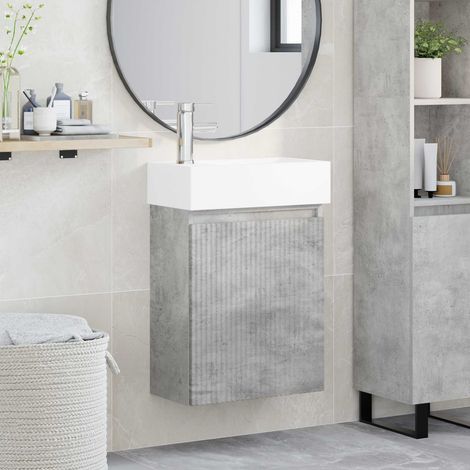 Módulo de baño con grifería Gris Hormigón 45,5 x 22,5 x 84 cm