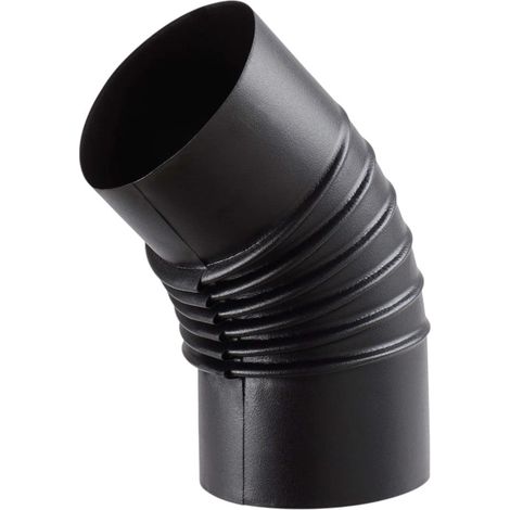 Tubo gomito 45° in acciaio smaltato nero per stufe a legna - Ø13x19.6 cm (1/4)