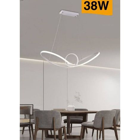 TrAdE Shop Traesio - Lampadario Led Moderno Intrecciato Sospensione 38 W Luce 6500k 3000k 4000k A07-b - -Bianco Naturale -