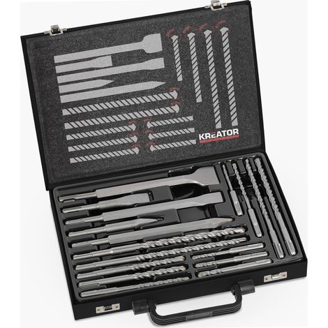 Assortimento serie punte Mistral scalpelli sds plus widia muro set 17 punte (1/2)