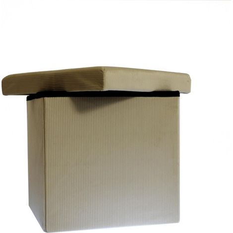 POUF CONTENITORE LAYLA QUADRATO 38 X 38 CM IN COLORE TORTORA (1/2)