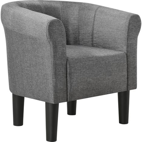 Poltrona lounge sedia seduta tessuto poliestere 70 cm grigio scuro 030001935