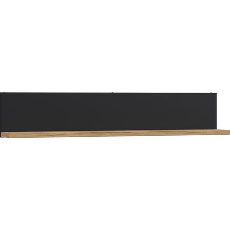 Etagère murale 160 cm décor chêne et noir mat - FARM (1/5)
