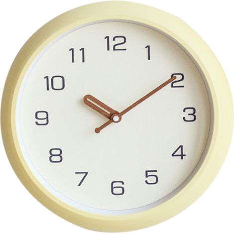 Horloge Murale Ronde Silencieuse Quartz 30cm Beige Cadre ABS Chiffres Lisibles Décoration Intérieure Moderne Salon Cuisine (1/5)