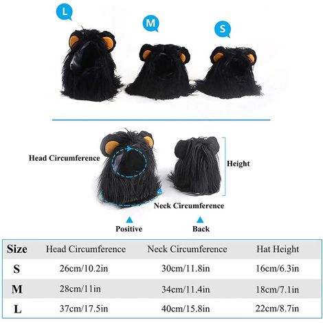 Perruque pour chien ou chat, accessoire de coiffure pour cosplay, idéale pour Noël et Halloween. (1/5)