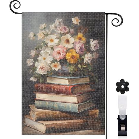 Drapeau de jardin Bienvenue en toile double face 45 x 30 cm vertical jardin et cour (1/5)