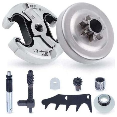 Pignone e frizione per Husqvarna 345 445 340 450, pignone per catena passo .325'' 6 denti + tamburo frizione + cuscinetto Kit di accessori per motosega 8 in 1