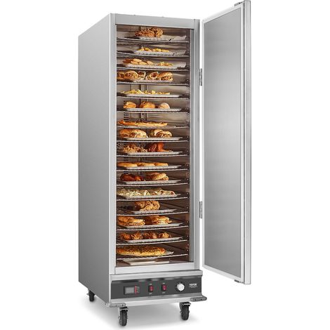 Armoire Chauffante à 16 Niveaux, Étuve Traiteur avec Bac à Eau, Chauffe Assiettes en Acier Inoxydable, Porte Simple et Étagères Réglables, pour Pizza Poulet Restaurant Cantine Cafétéria (1/5)