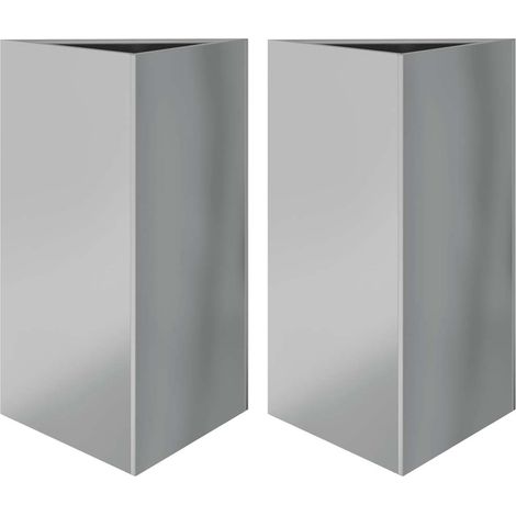 2 pcs Jardinière,Bac à fleurs,Pot de fleurss triangulaire 50x43x75 cm acier galvanisé CFW56497 (1/5)