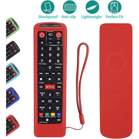 Étui de Protection - Samsung - Télécommande - Silicone Rouge - Anti-perte - Lavable (1/5)