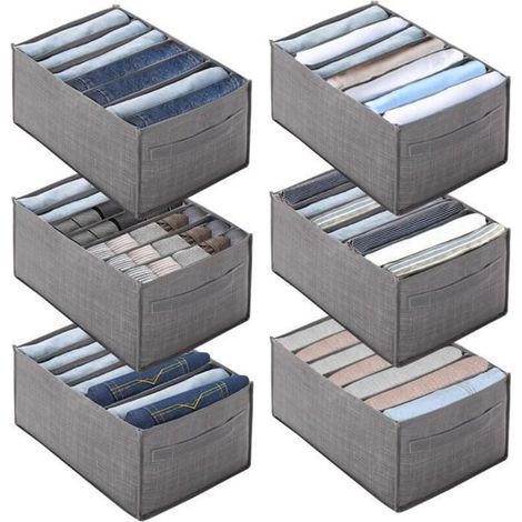 6Pcs Organisateur de Tiroir pour Sous-Vtements Bote de Rangement Pliable et Lavable Organisateur Tissu Rangement Tiroir PANIER (1/4)