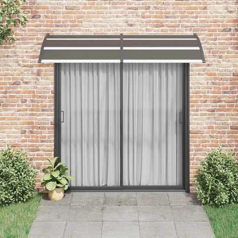 Auvent de porte Marquise de porte Noir 240 x 100 cm PC 57136 (1/5)
