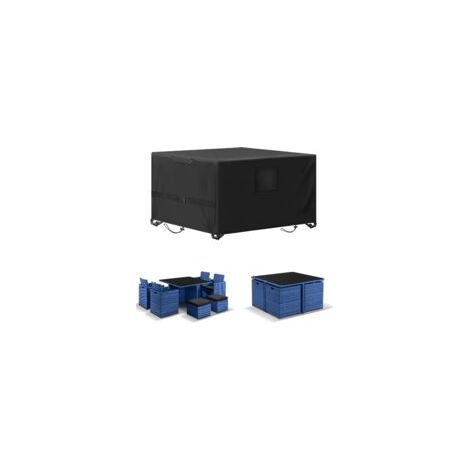 Housse de protection pour mobilier de jardin 200 x 160 x 70 cm, imperméable et résistante aux intempéries, tissu Oxford 210D, anti-UV (1/5)