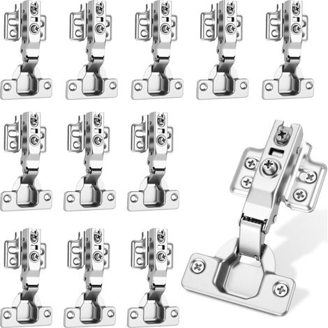 12 Pièces Charniere Porte Cuisine Charniere Invisible Avec Amortisseur Hydraulique Fermeture Automatique Porte Placard Pour Armoires Dressing Et (1/4)
