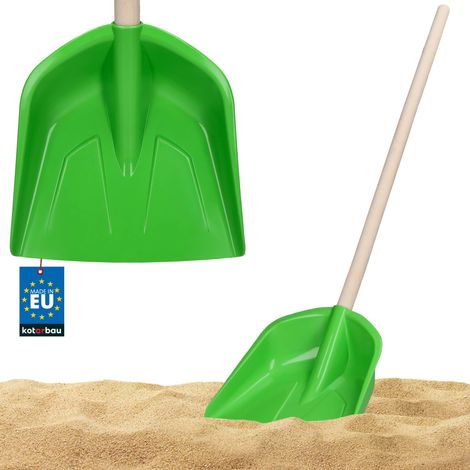 KOTARBAU® Pelle Enfant, Pelle à Sable 74 cm, avec Manche en Bois, PVC, Pelle de Jardin pour Enfant, Pelle à Neige, Vert (1/5)