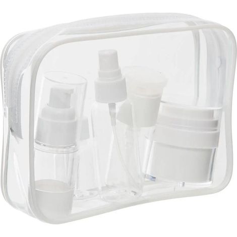 Trousse de Toilette Voyage "5 Accessoires" 18cm Transparent (1/5)