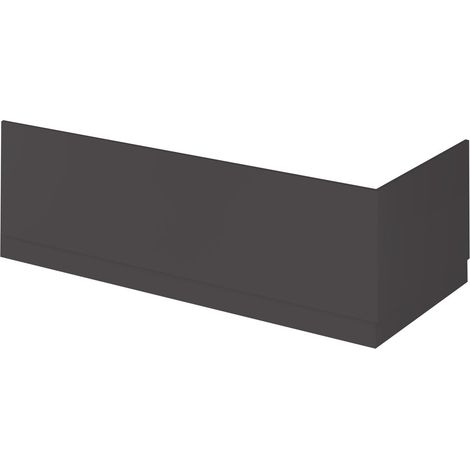 Nuie Gloss Grey 1700mm Front Bath Panel with Plinth - OFF977 (1/3)