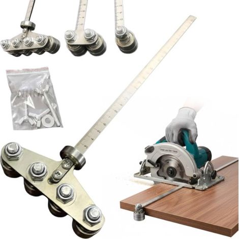 Sciez facilement le bois pour des mesures précises - guide de scie de précision en acier inoxydable - rail de guidage réglable (1/5)