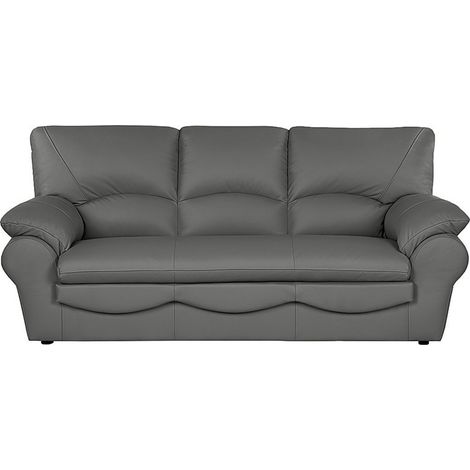 Canapé 3 places en 100% tout cuir italien vachette OSATIS, couleur gris foncé (1/5)