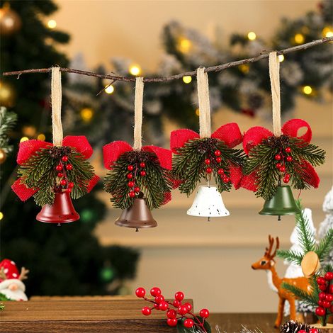 Ornement De Suspension En Fer Forgé - Baies De Houx - Cordon En Corde - Pour Arbre De Noël Porte Mur - Lot De 1 (1/4)