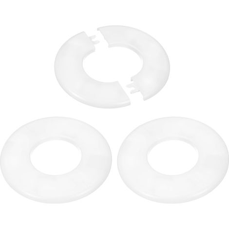 Cache Mitigeur Douche, 3pcs Écussons en ABS Garniture Robinet Douche Muraux pour 51mm, Décoration Rosace Robinet Coffrage Caches Tuyaux d'Eau Chauffage Plomberie Mural, Blanc (1/5)
