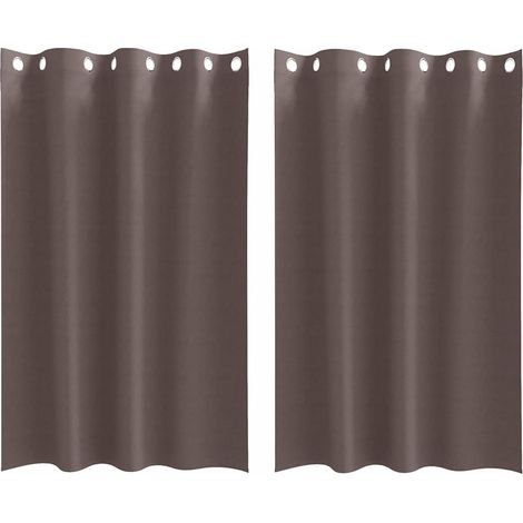 Maison Exclusive - Tende Blackout con Anelli 2 pcs Marrone Scuro 175 x 140 cm