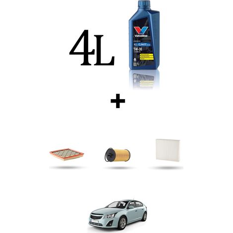 Kit tagliando 3 FILTRI e 4L OLIO compatibile con Chevrolet Cruze 1.4 103kw dal 2012 (1/5)