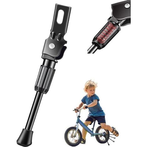 pièce - Support de vélo - Support pour VTT enfant - 35,5 cm (14 pouces) - Support et échelle d'équilibre pour vélo enfant - Béquille latérale pour vélo enfant - Noir - 23 cm (14 pouces) - Support de v (1/5)