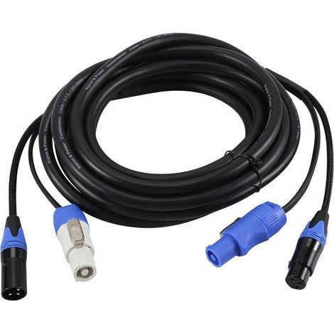 Convient aux câbles d'alimentation Powercon XLR 3 broches de 5 mètres de haute qualité, DMX512, pour l'éclairage de scène et les écrans LED. (1/5)