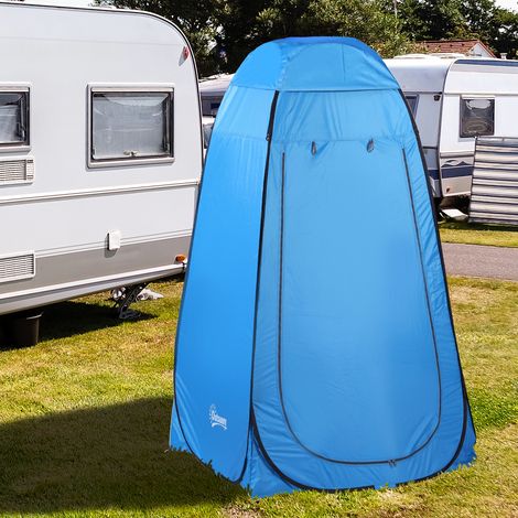 Tente de douche pop-up, tente de toilette portable avec sac de transport fenêtre tente de change mobile WC tente d'intimité toilette cabine de change tente de camping tente de jeté pour camping en ple (1/5)