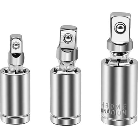 Adaptador de enchufe universal, acero cromo vanadio duradero, rotación de 360°, juego de llaves de vaso (1/2)