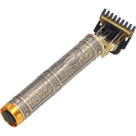 Tondeuse à cheveux professionnelle à lame en T avec base de chargement assortie et support de chargement à motif Bouddha. Ensemble de tondeuse portable. (1/5)