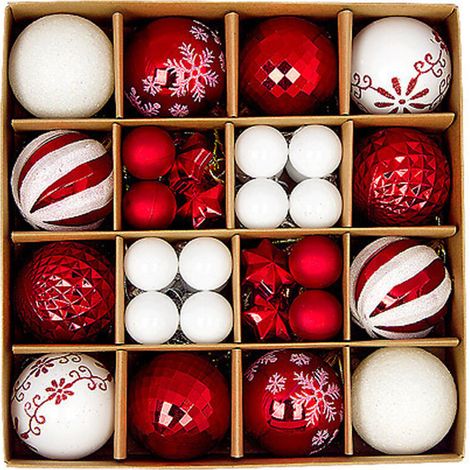 Ensemble de décorations de sapin de Noël, boules décoratives incassables à suspendre pour sapin de Noël