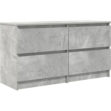 Mueble TV con 4 cajones gran espacio almacenamiento salón 100 x 35 x 54 cm de madera contrachapada gris hormigón 020051746 (1/5)