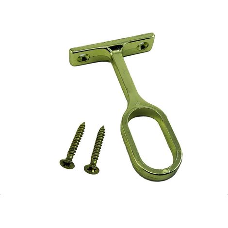 Lot de 2 supports centraux pour barre de rail ovale EB Laiton et vis (1/2)
