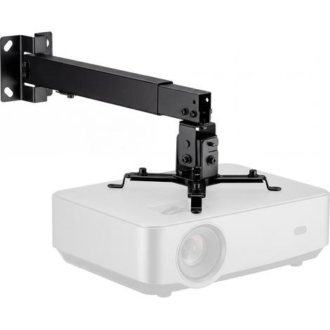 Wiltec Supporto per proiettore soffitto parete 20kg, girevole, Staffa videoproiettore 43-65cm