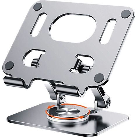 Support de tablette 360° rotatif et réglable en hauteur, base en aluminium gris 150 x 130 x 10,1 mm, support de bureau (1/5)