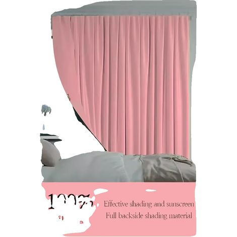 Cortinas opacas, estilo clásico, diseño de 1 panel, ganchos, 150 cm de ancho x 200 cm de alto, 1 unidad, rosa (gancho S)-e (1/2)