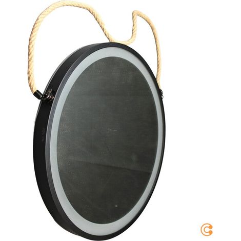 [GEBRAUCHT] B-Ware Paul Neuhaus Wandspiegel Spiegel LED Vidro Powerbank schwarz hängend Glas Metall (1/2)