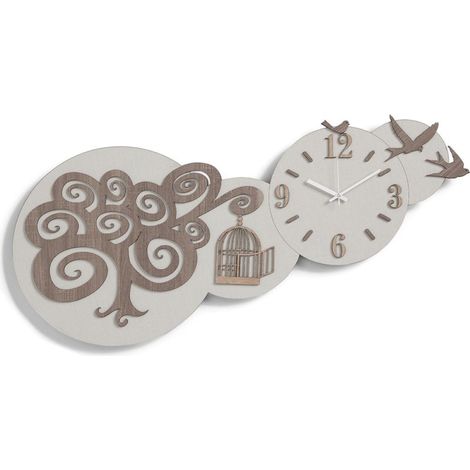 Orologio in legno laminato da parete 80x40 cm RONDINI TRS (1/2)