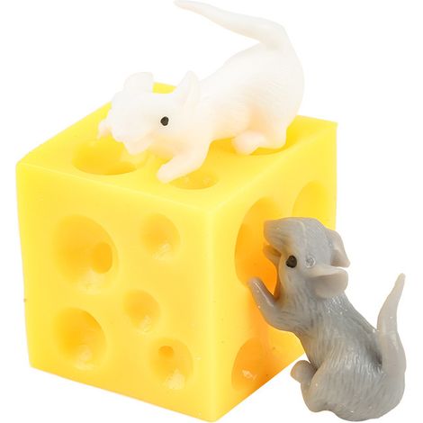 Souris au fromage anti-stress à presser - Une balle pour libérer le stress et soulager les émotions refoulées. (1/4)