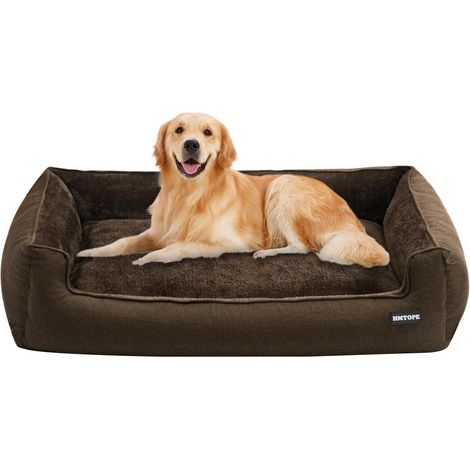 Hundebett Hundesofa Hundekissen abnehmbar L 110 x B 86 x H 26 cm Braun (1/5)