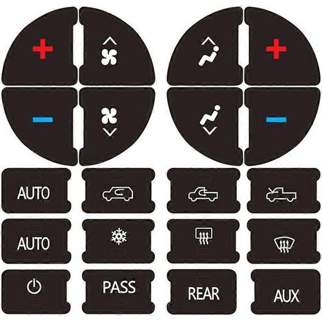 Autocollants de réparation pour boutons de tableau de bord de climatisation (1/5)