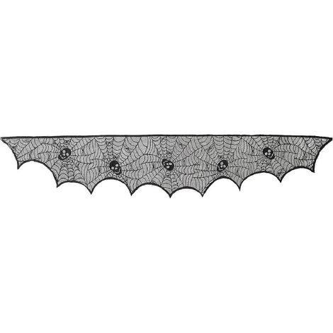 Nappe décorative d'Halloween en polyester, chemin de table à motif toile d'araignée, cache-chemin de cheminée, motif optionnel, style 2 (1/5)