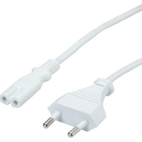 Value 19.99.2091 Strom Netzkabel  Weiß 3.00 m