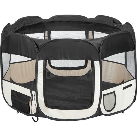 Enclos pour chiens en polyester 115 x 64 cm noir