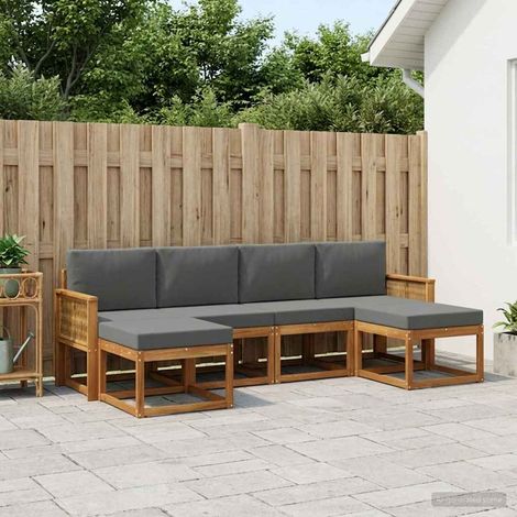 vidaXL Outdoor-Sofagarnitur 6 pcs Natur und Anthrazit Polyester (1/5)